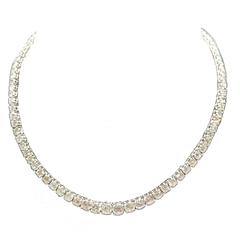 Art Deco Diamond Platinum Line Necklace