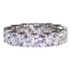 Graff 7.44 Carat Diamond Platinum Eternity Band Ring