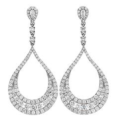 Exquisite Diamond Gold Teardrop Earrings 5