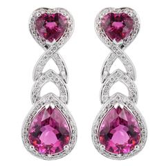Pink Tourmaline Diamond Earrings