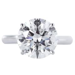 5.08 Carat Round Brilliant Cut Diamond Platinum Ring
