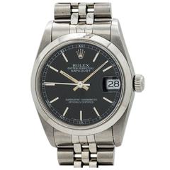 Rolex Stainless Steel Midsize Datejust Wristwatch Ref 68240