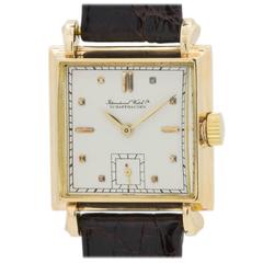 Vintage IWC Yellow Gold Square Dress Wristwatch