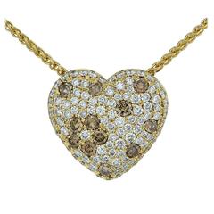 .50 Carats Diamonds Gold Heart Necklace