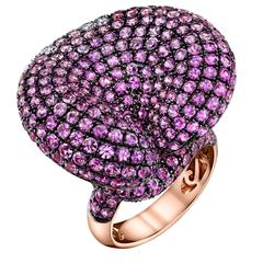 Pink Sapphire Gold Calla Lily Ring 