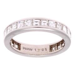 Asscher Cut Diamond Platinum Eternity Band Ring