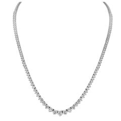 11.86 Carat Diamond Gold Riviere Necklace