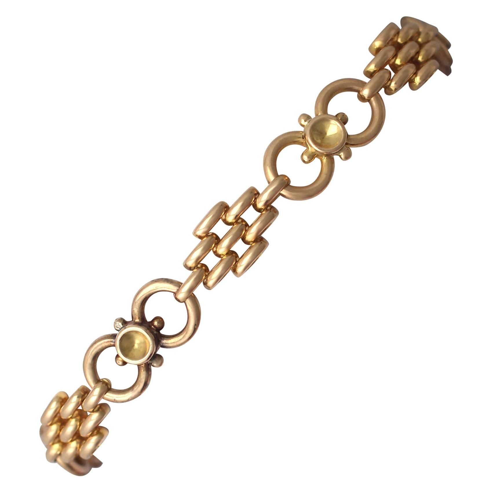 15k Yellow Gold Bracelet - Antique Circa 1900