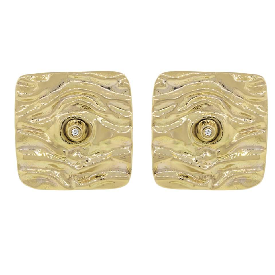 Misani Diamond Gold Electroform Earrings