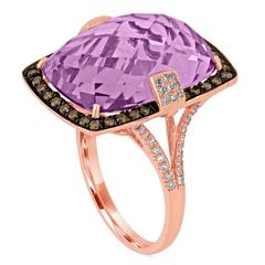 Amethyst Diamond Gold Ring 1