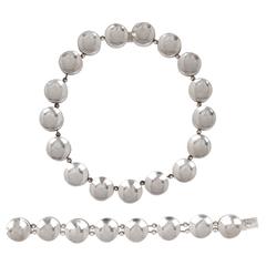 Los Castillo Geometric Sterling Silver  Necklace and Bracelet Set