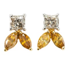 Diamond Gold Stud Earrings