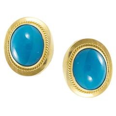 Persian Turquoise Gold Earrings