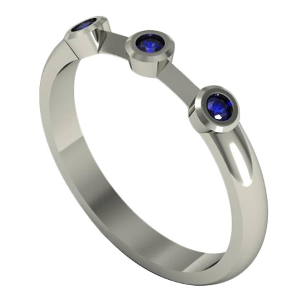 Zoe Stork & Sparkles Sapphire Gold Ring For Sale