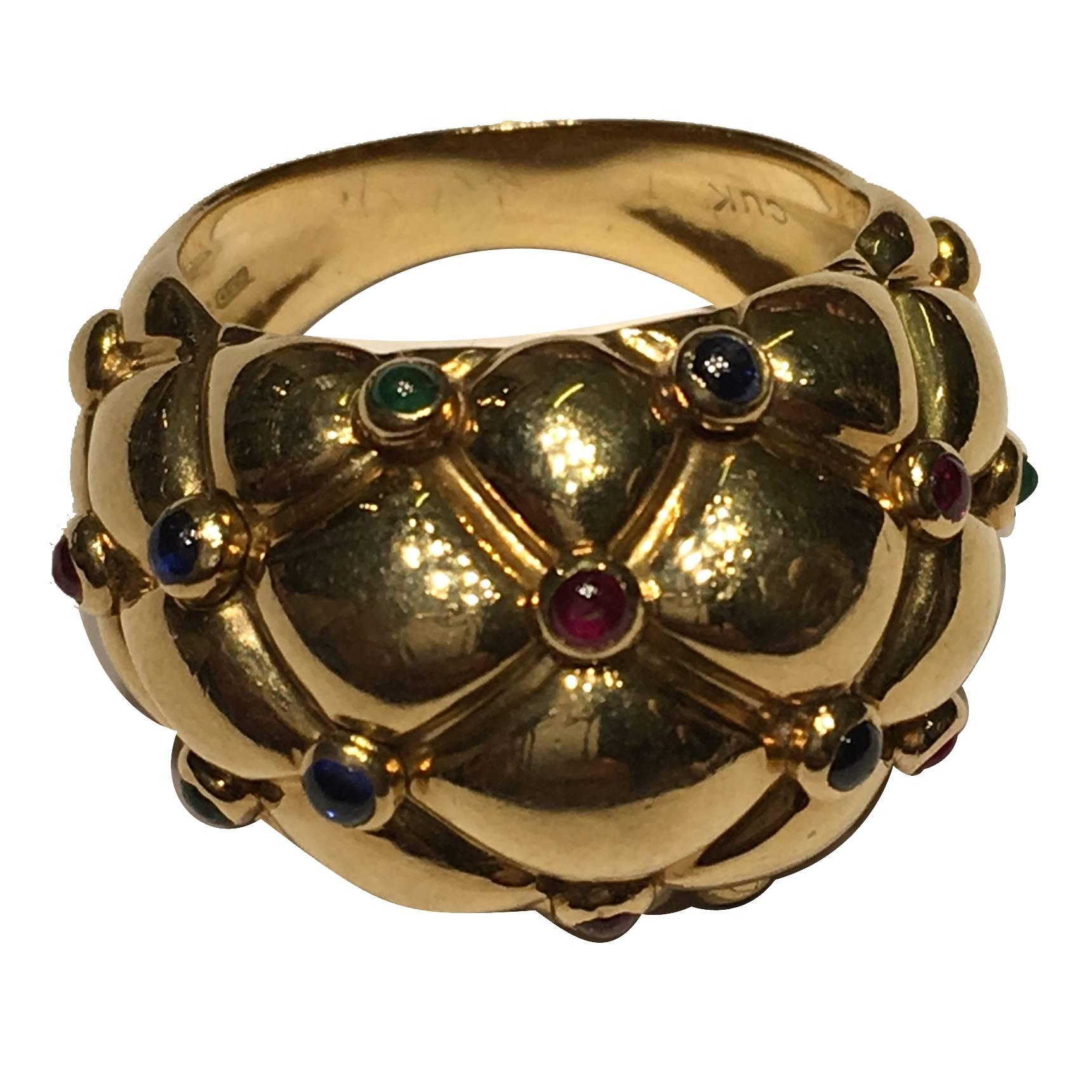 Chaumet Bombay Cushion Tutti Frutti Ring For Sale