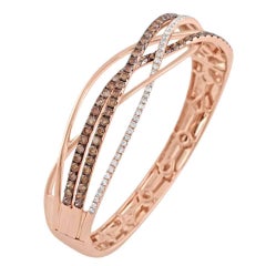 Diamond and Gold Bangle Bracelet