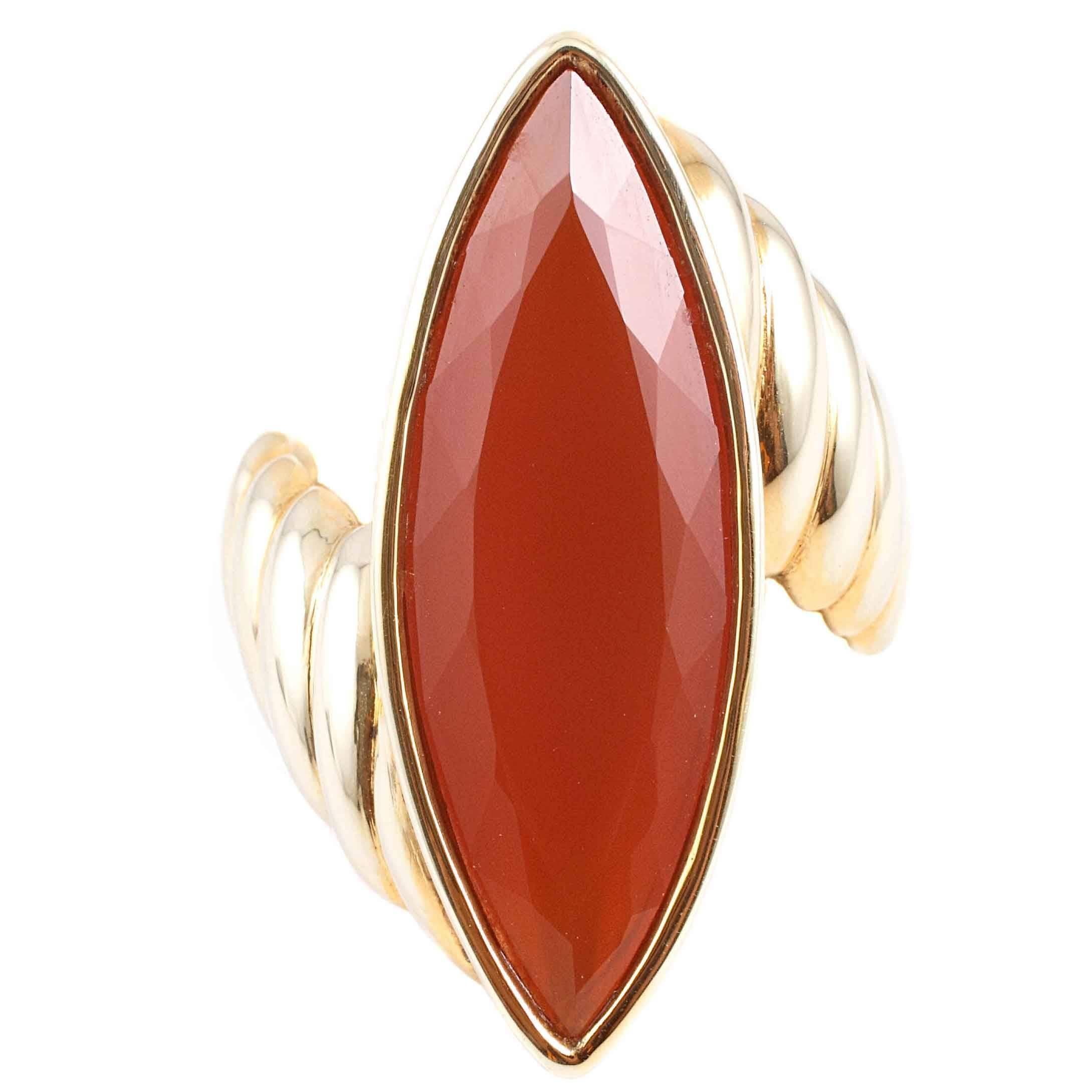 Vibrant Orange Fire Opal ring