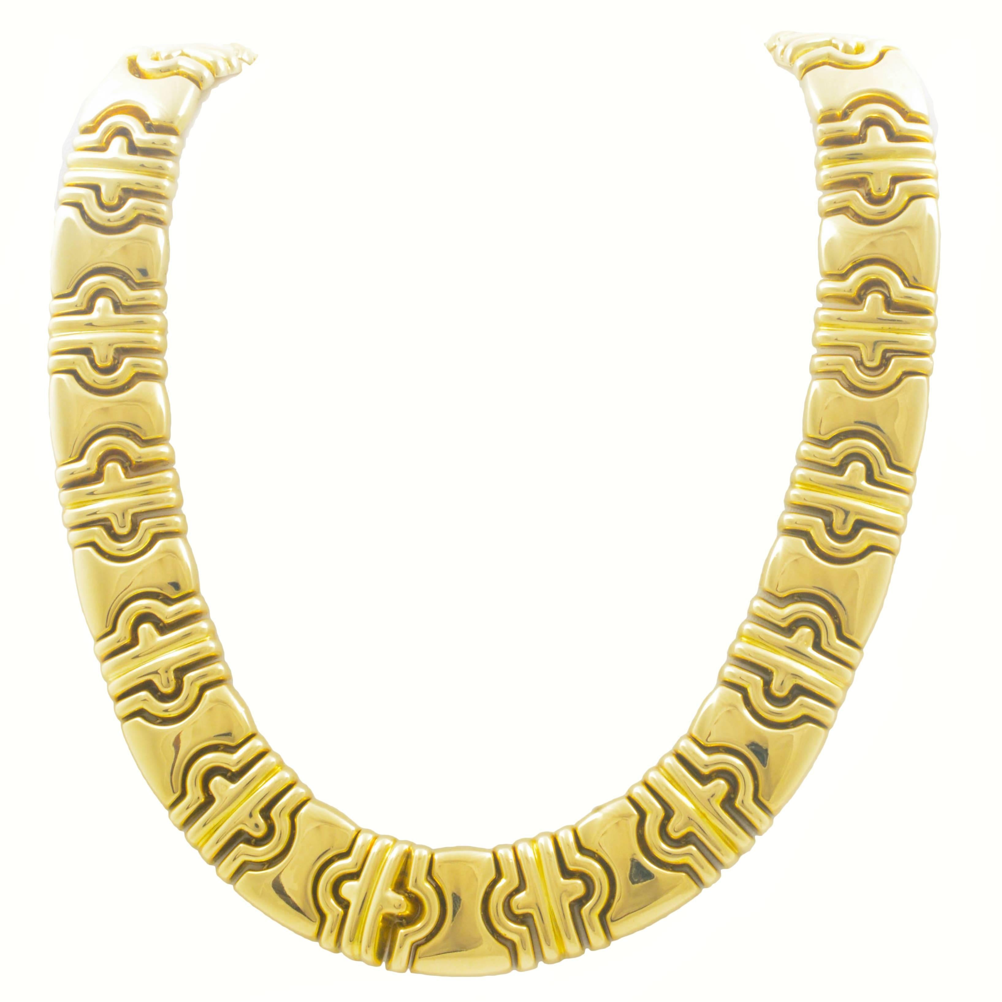 Gold Flat Byzantine Necklace