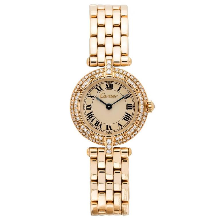 Cartier Lady's Yellow Gold Diamond Panthere Vendome Quartz Wristwatch ...