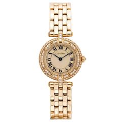 Cartier Lady's Yellow Gold Diamond Panthere Vendome Quartz Wristwatch