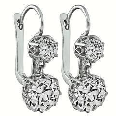 Magnificent Antique Diamond Platinum Earrings 10