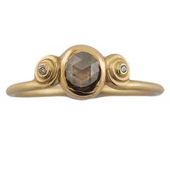 Grecian Inspired Rose Cut Diamond Gold Ring 3
