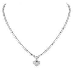 0.77 Carats Diamond Gold Heart Necklace
