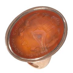Antique Carnelian Intaglio Signet Ring