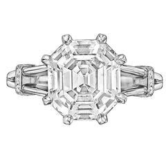 Betteridge 4.32 Carat Cut-Cornered Rectangular Step-Cut Diamond Platinum Ring 8