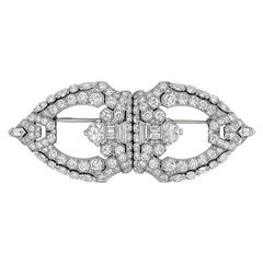 Raymond C. Yard ​Diamond Platinum Double Clip Brooch