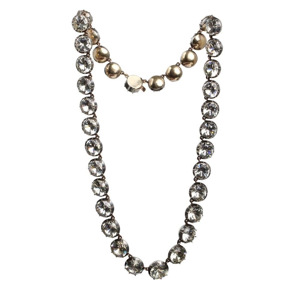 White Paste Rivière Necklace at 1stDibs paste necklace