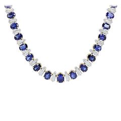 Oscar Heyman Sapphire Diamond Gold Necklace