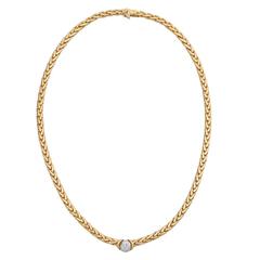 Diamond Two Color Gold Pendant Necklace