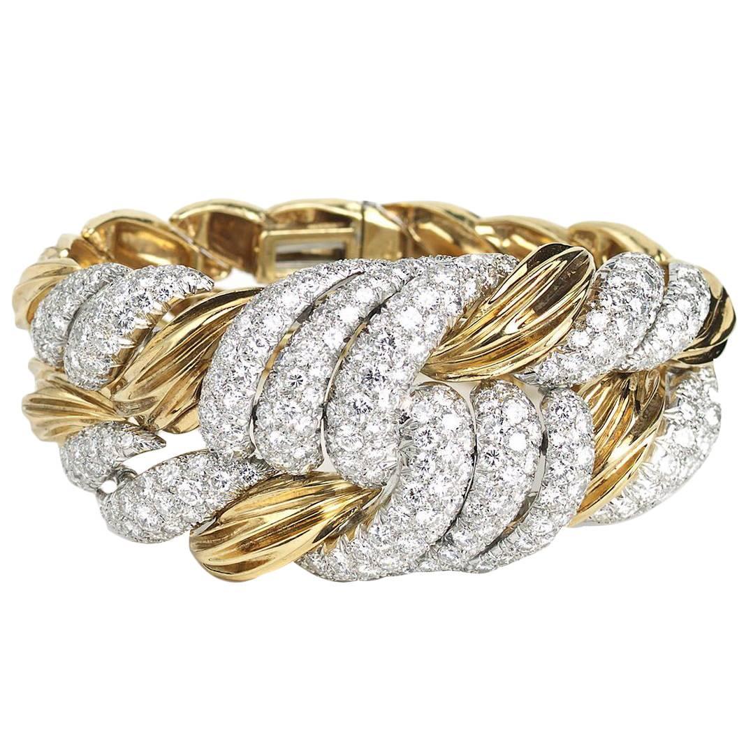 David Webb Diamond Gold Bracelet