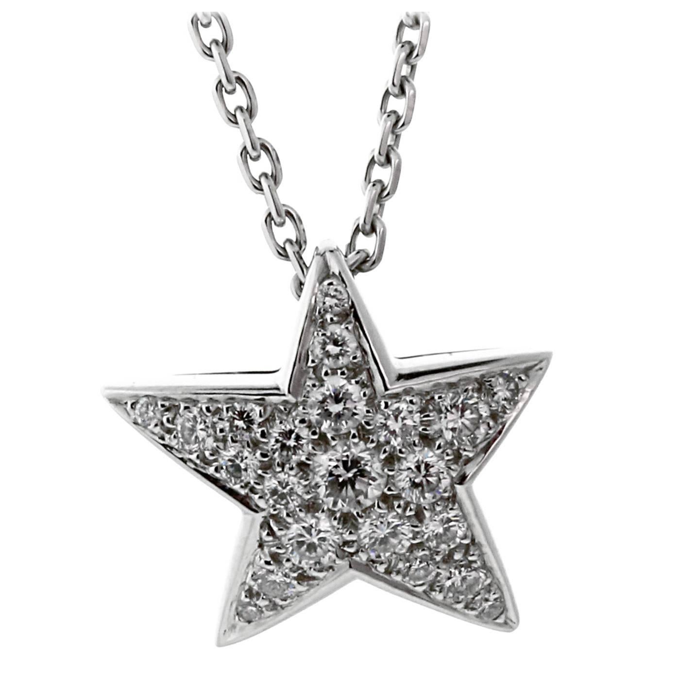 Chanel Silver Metal, Ruthenium, Crystal And Blue Stone Star CC Teardrop  Necklace Available For Immediate Sale At Sotheby's