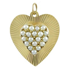 Heart Pearl and Gold Heart Charm