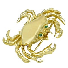 Tiffany & Co. Emerald Gold Crab Pin
