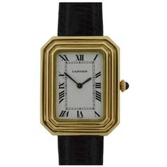 Cartier Lady's Yellow Gold Picture Frame Wristwatch