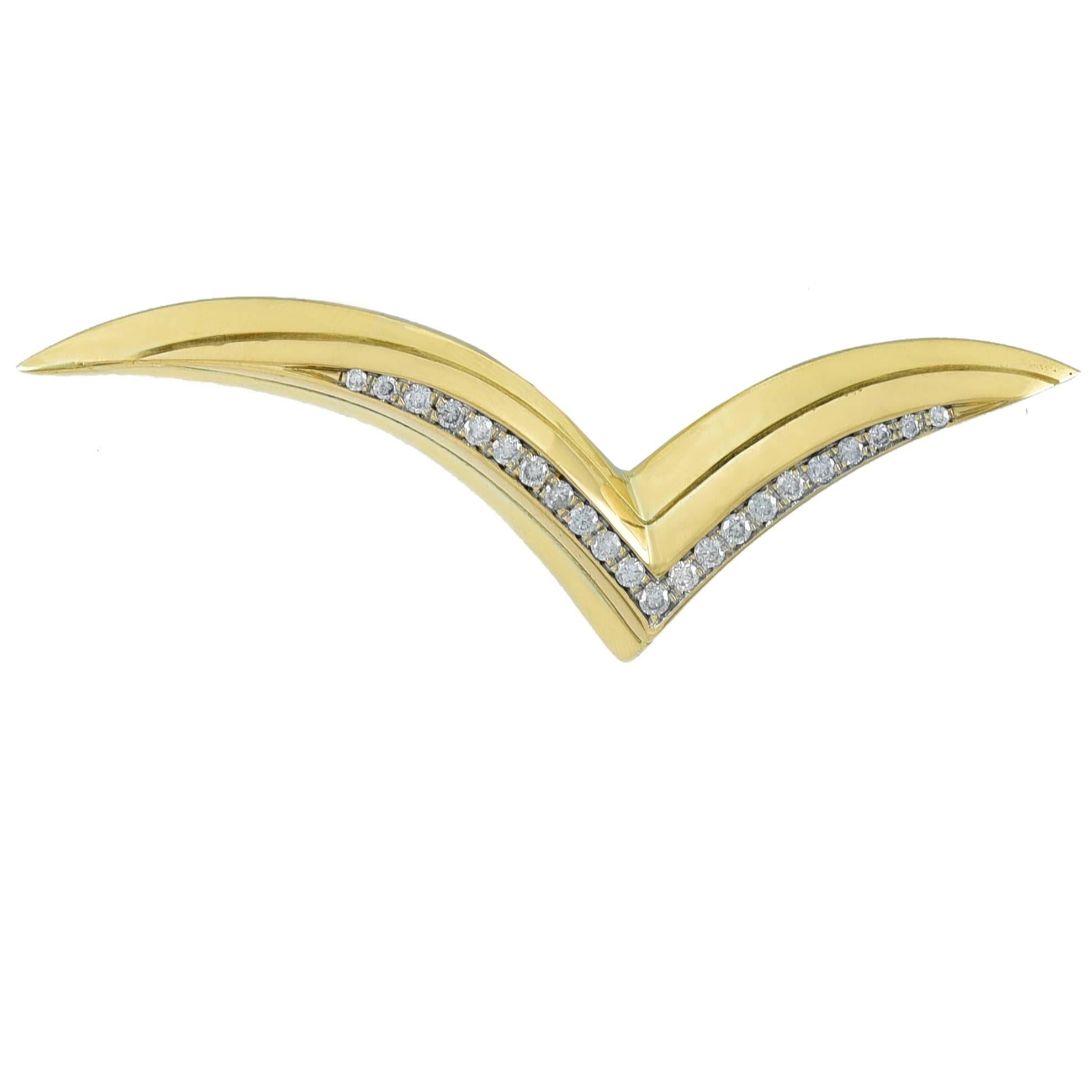 Tiffany & Co. Diamond Gold Seagull Pin