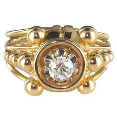 1960s French Diamond Gold Ring 6