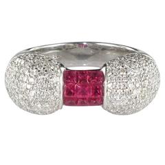 New Ruby Diamond Gold Knot Ring 