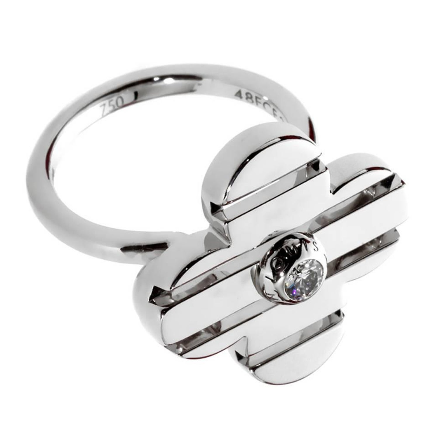 Louis Vuitton Empreinte Ring, White Gold Grey. Size 53