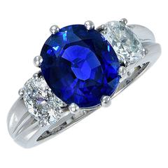 5 Carat Sapphire Diamond Platinum Ring