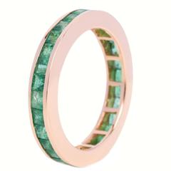 Engagement Eternity Emerald Gold Band Ring