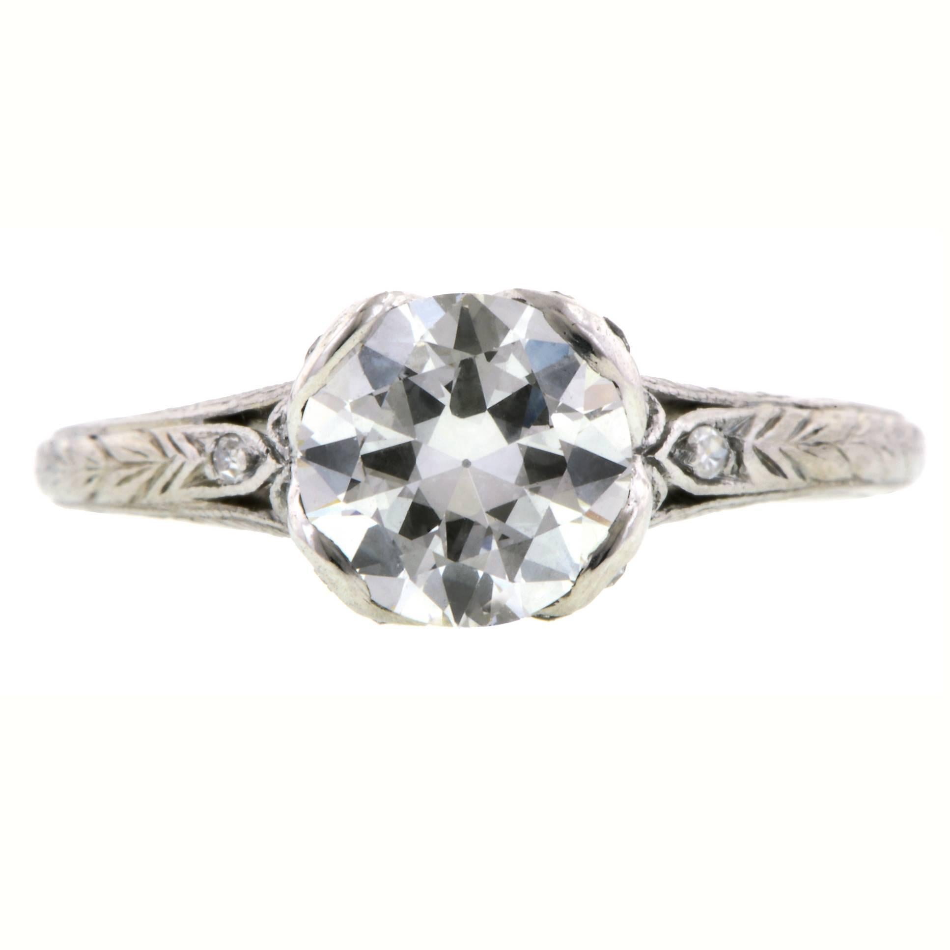 Edwardian Diamond Platinum Engagement Ring