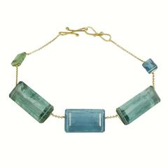 Grace F Aquamarine Beryl Gold Necklace
