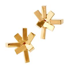 Gold Firecracker VII Kinetic Clip Earrings