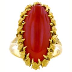1960s Italian Coral Gold Ring