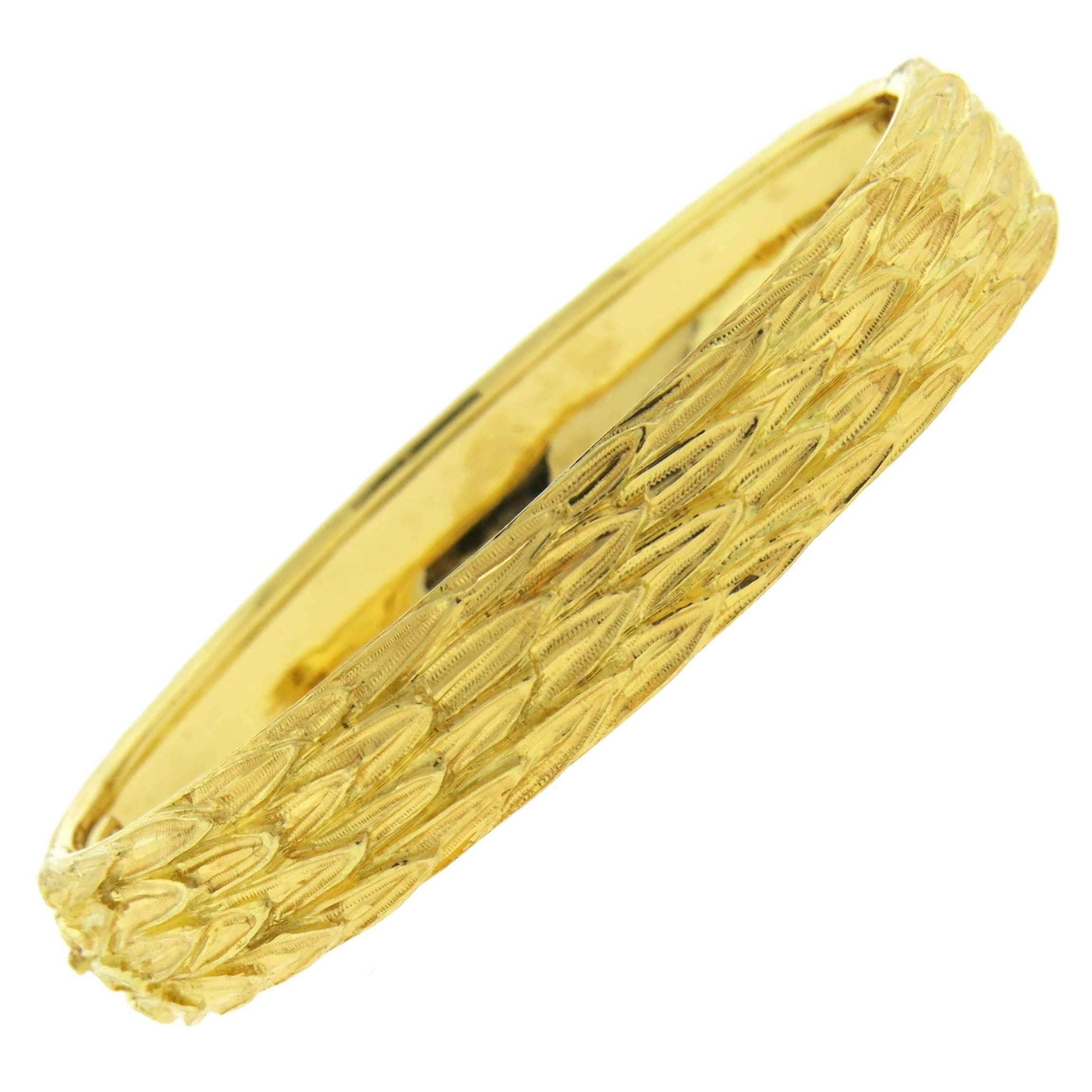 Buccellati Gold Textured Bangle Bracelet 