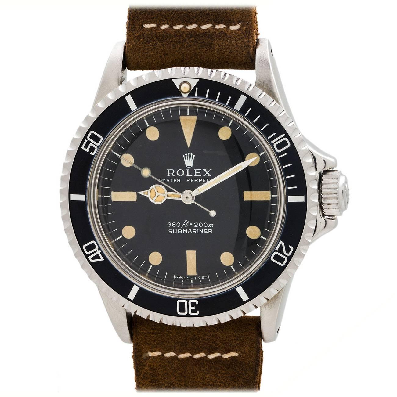 Rolex Stainless Steel Submariner Wristwatch Ref 5513 circa 1974